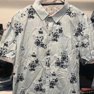 Old Navy Light Blue Floral Men's Shirt